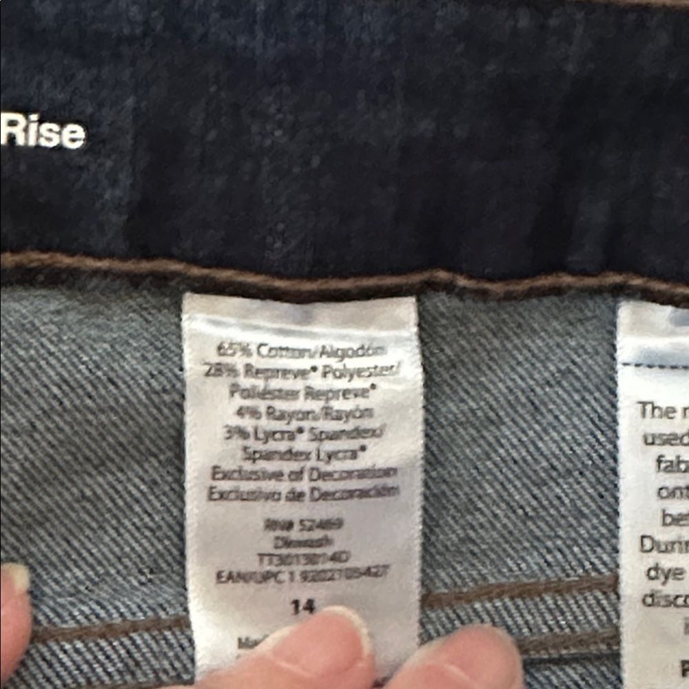 Time and Tru Dark Women's High Rise Blue Straight Leg Jeans Size 14 - Picture 4 of 4